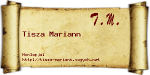 Tisza Mariann névjegykártya